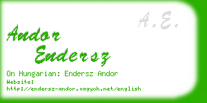 andor endersz business card